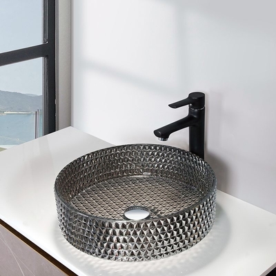 Chromowane wykończenie Crystal Sink Bowl Elegancka łazienka Vanity Countertop Sink