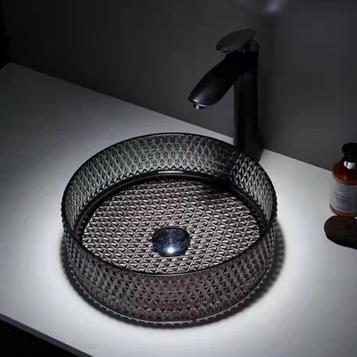 Nowoczesne szklane umywalki przezroczysta przezroczysta umywalka łazienkowa Clear Diamond Crystal