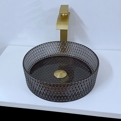 Nowoczesne szklane umywalki przezroczysta przezroczysta umywalka łazienkowa Clear Diamond Crystal