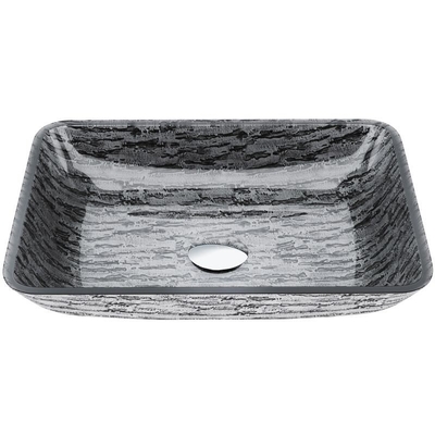 Umywalki łazienkowe w kolorze tytanowej czerni / szarości L460 * W330 * H105mm Prostokątna umywalka z czarnego naczynia