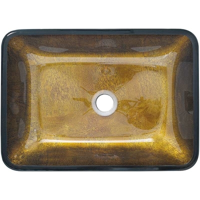 Łazienka Prostokątne ręcznie robione umywalki Miedziane złoto Top Mount Vessel Sink
