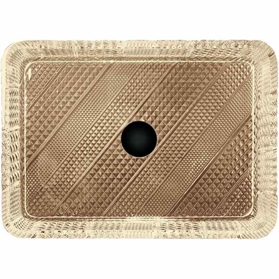 Głębokie prostokątne umywalki na naczynia Łazienka Crystal Light Tea Color