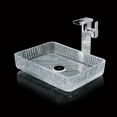 Kryształowo czysta prostokątna podkładka zlew łazienka 460mm 330mm 105mm myj ręcznie