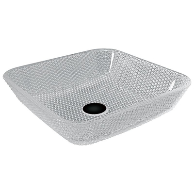 Umywalki nablatowe o długości 400 mm Crystal Clear Glass Vessel Diamond Square