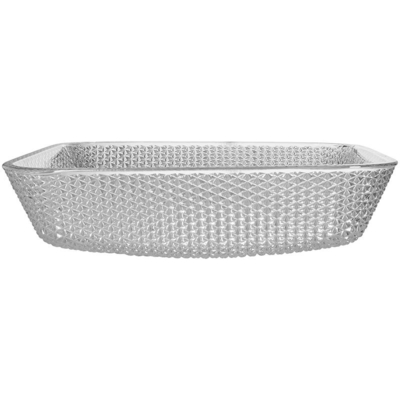 Umywalki nablatowe o długości 400 mm Crystal Clear Glass Vessel Diamond Square