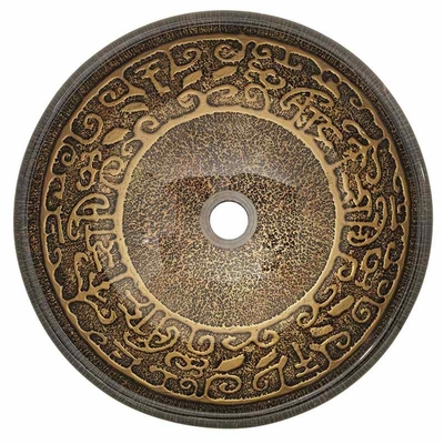 Umywalka z brązowego szkła hartowanego Okrągły blat łazienkowy 45 mm 12 mm