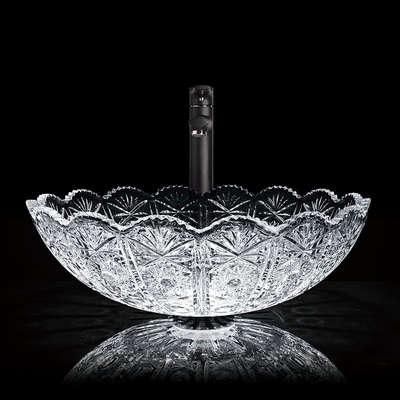 Antyczna szklana umywalka Miska Okrągły blat Włoski Design Artystyczny