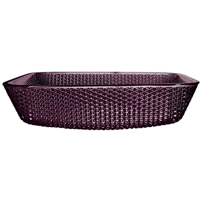Gładkie umywalki nablatowe Diamond Purple Crystal 12mm Square Glass Umywalki łazienkowe