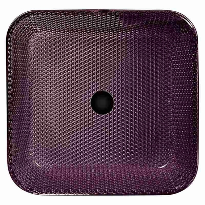 Gładkie umywalki nablatowe Diamond Purple Crystal 12mm Square Glass Umywalki łazienkowe