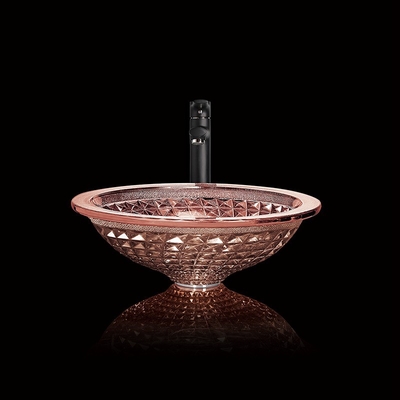 Umywalka łazienkowa w kształcie lejka w kolorze różowego złota Crystal Chromowana długość 450 mm