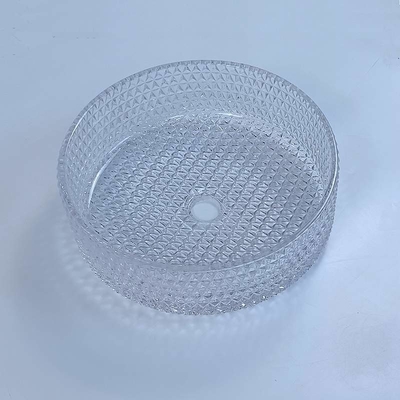 395 mm Okrągła szklana umywalka do mycia rąk 45 mm Dia Bez otworu do łazienki hotelowej