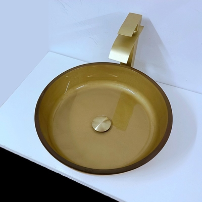 Szczotkowana miska szklana o wysokości 110 mm 420 mm Długość Okrągły zlew z okrągłym naczyniem