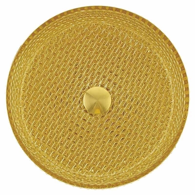 Solidna szklana umywalka OEM w kolorze złotym o wysokości 120 mm