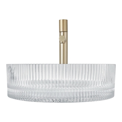 Umywalka z przezroczystego szkła w kształcie cylindra Restauracja Crystal 15,5&quot; Zlewozmywaki nablatowe na blat