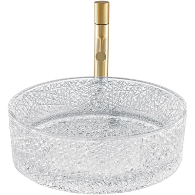 Okrągłe szklane umywalki w stylu europejskim Ice Ridge Crystal Clear Umywalka