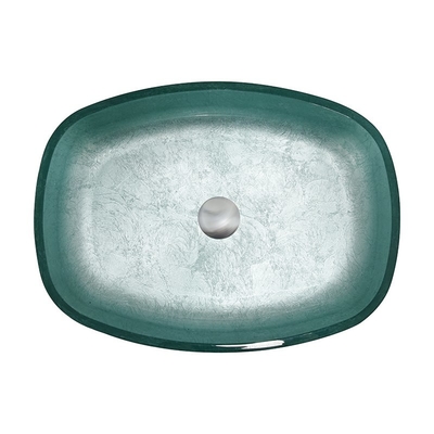 Umywalki do kąpieli z folii hartowanej w kolorze srebrnym Szklana miska Melon Shape Table Top Solid
